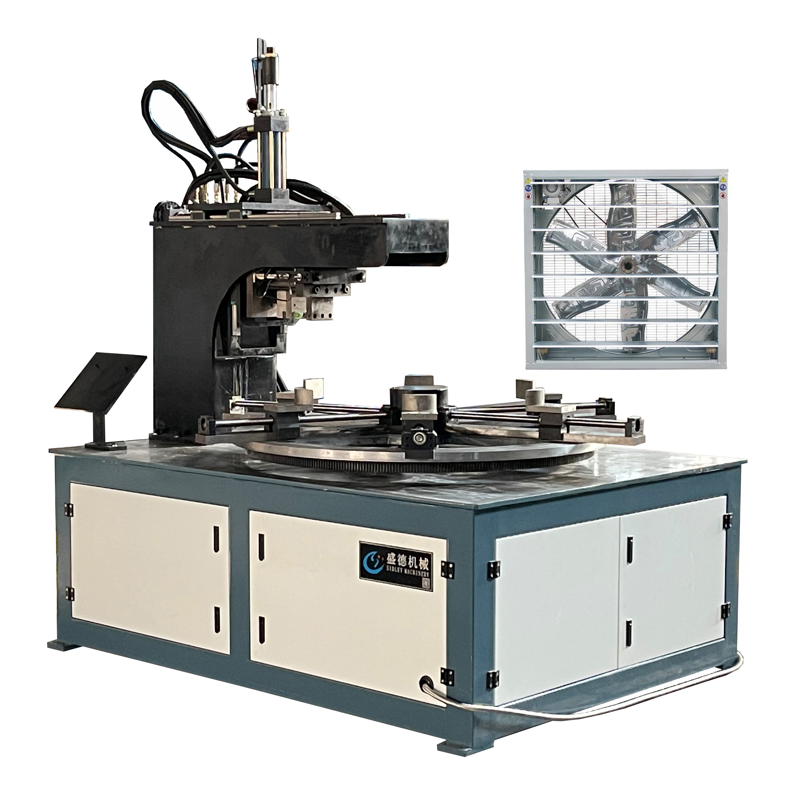 負壓風機 風(feng)筒側面沖孔機